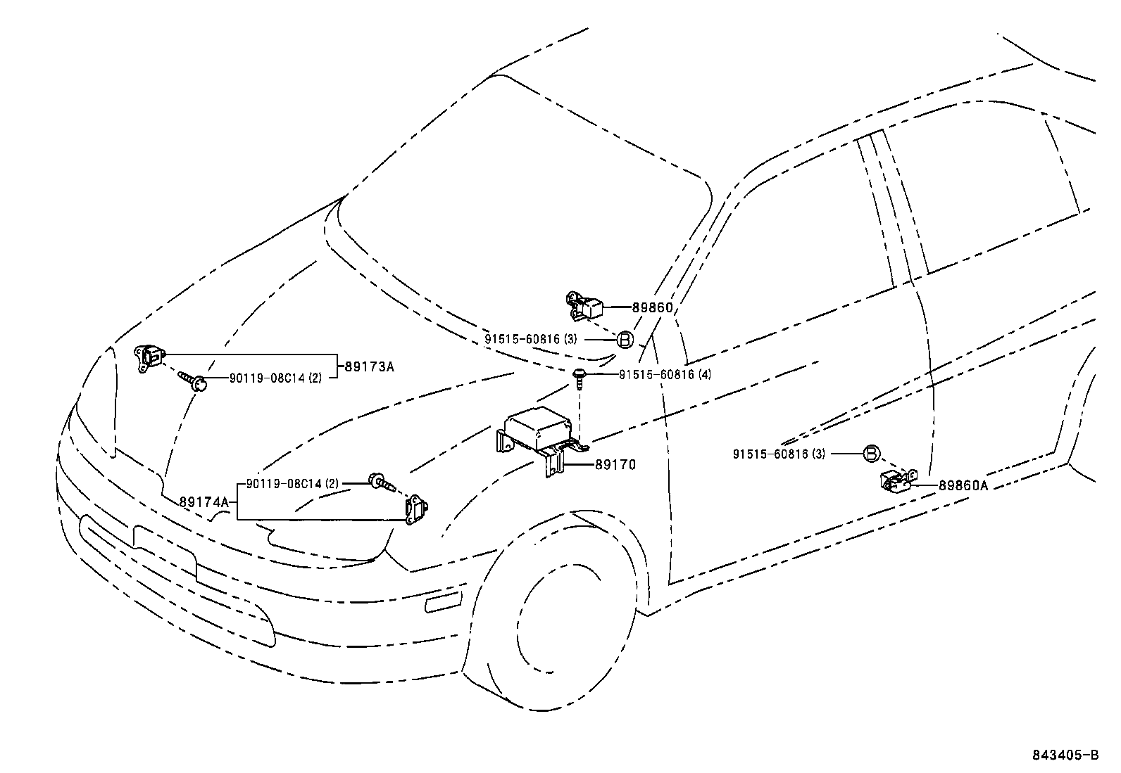 89170-47030 SENSOR ASSY, AIR BAG product image