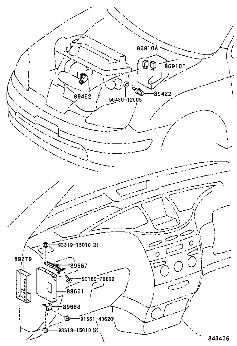 89668-47010 BRACKET, ENGINE CONTROL COMPUTER, NO.2 product image