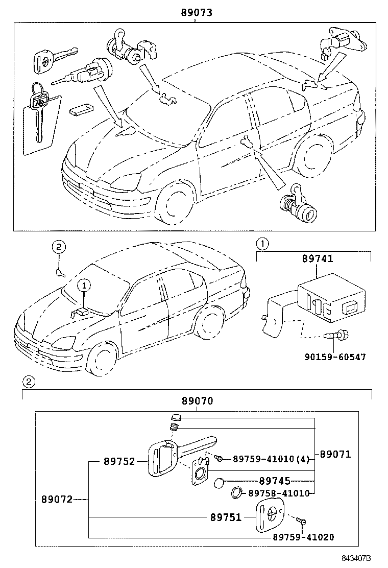 89741-47010 RECEIVER, DOOR CONTROL product image