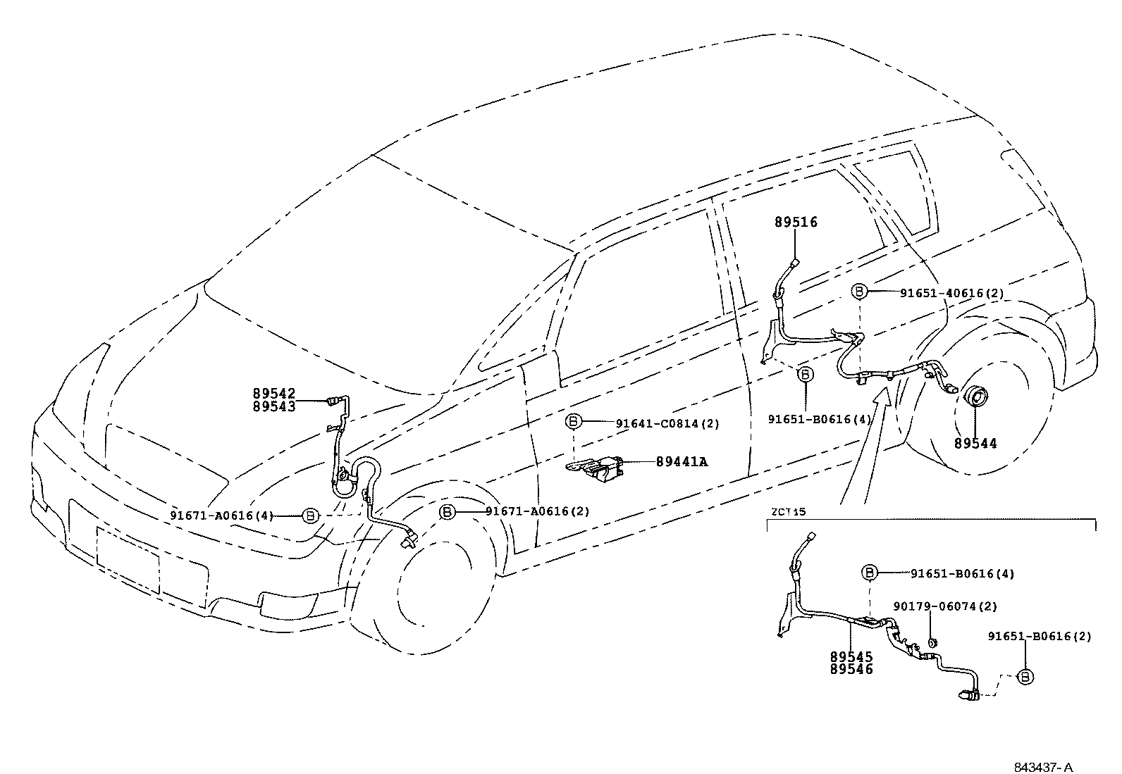 89545-32050 SENSOR, SPEED, REAR RH product image