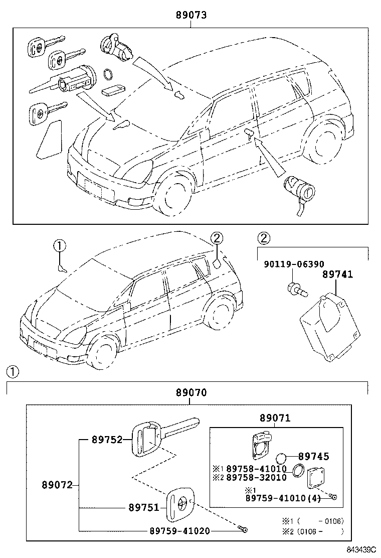 89741-63010 RECEIVER, DOOR CONTROL product image