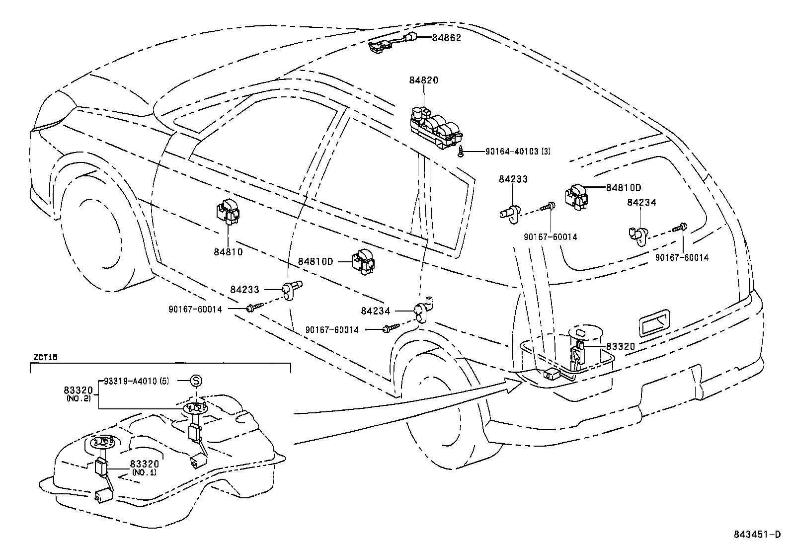 84040-28050 MASTER SWITCH ASSY, POWER WINDOW REGULATOR product image