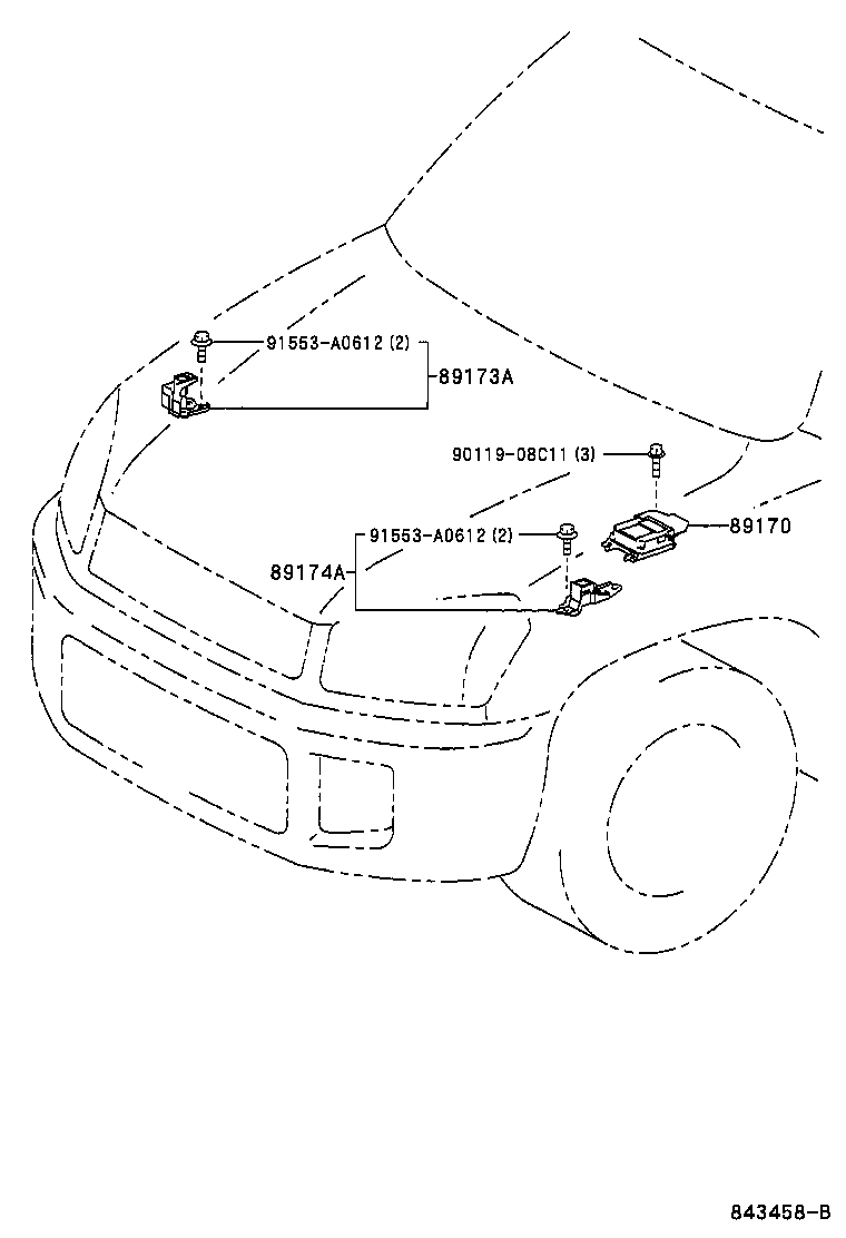 89173-49245 SENSOR, AIR BAG, FRONT RH product image