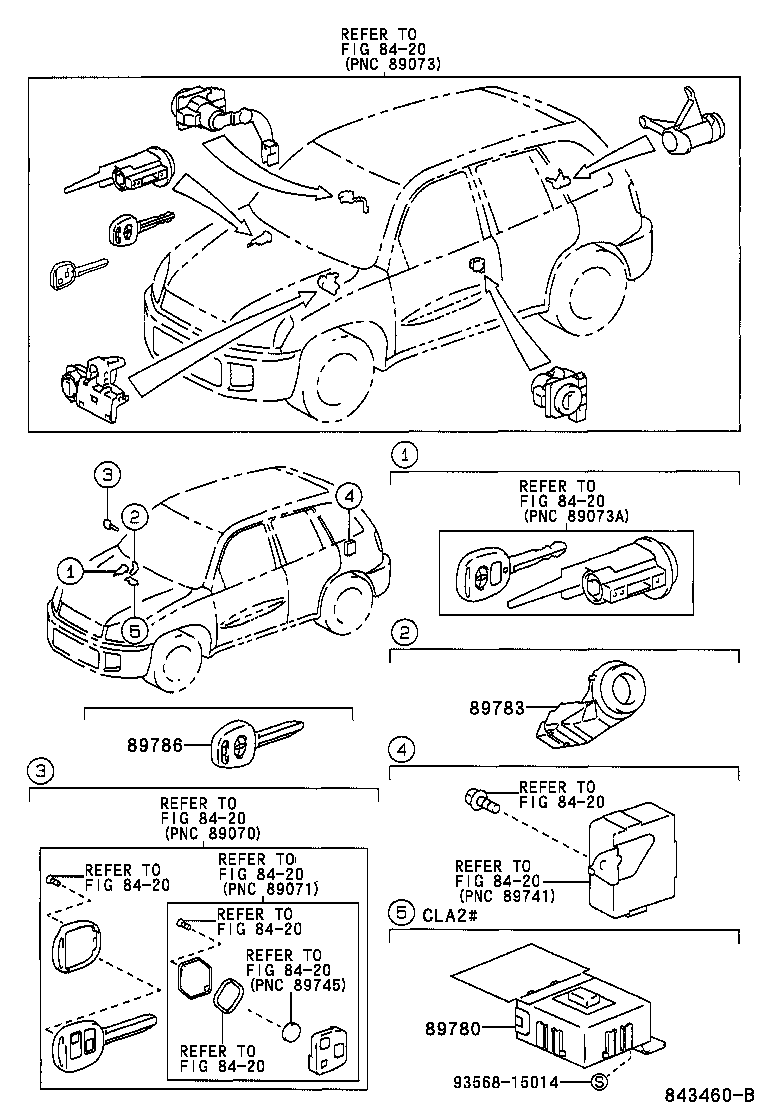 69005-42380 CYLINDER SET, LOCK W/TRANSPONDER KEY TRANSMITTER product image
