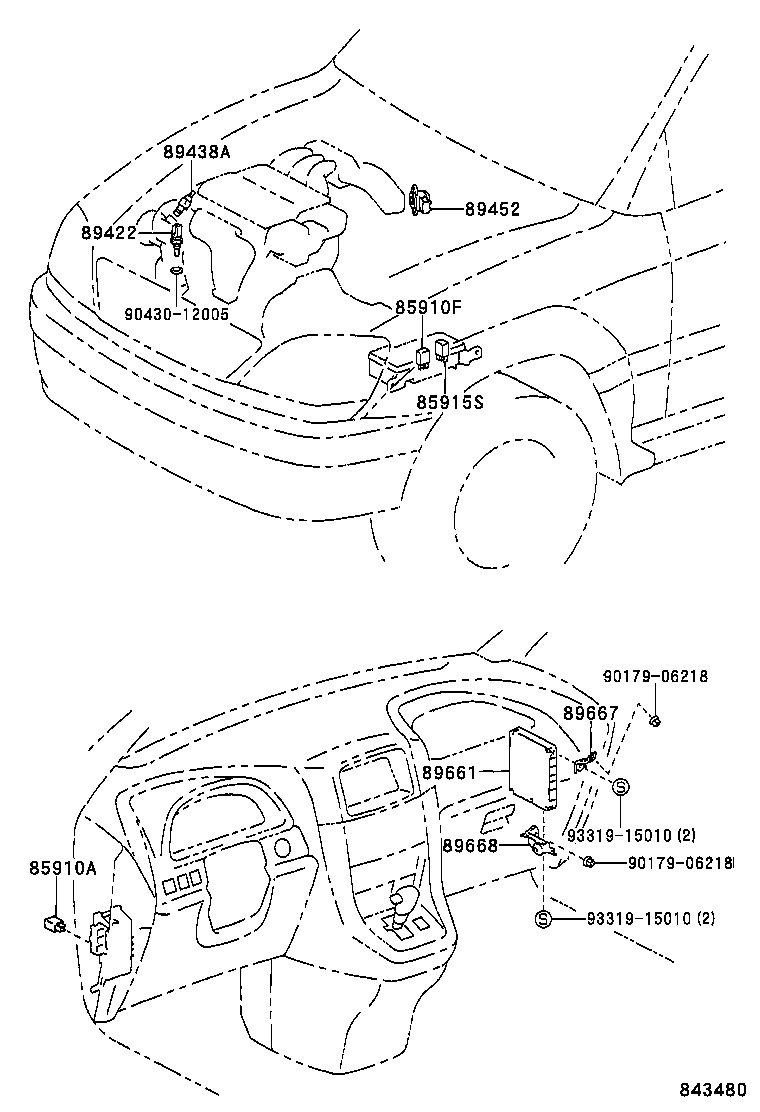 89668-48010 BRACKET, ENGINE CONTROL COMPUTER, NO.2 product image