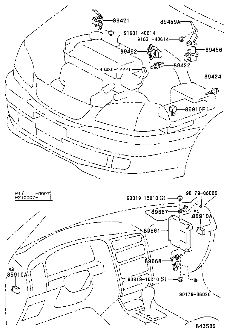 89661-05300 COMPUTER, ENGINE CONTROL product image