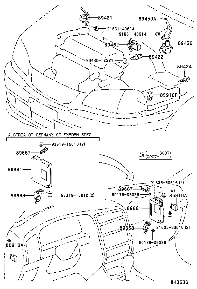 89661-05530 COMPUTER, ENGINE CONTROL product image