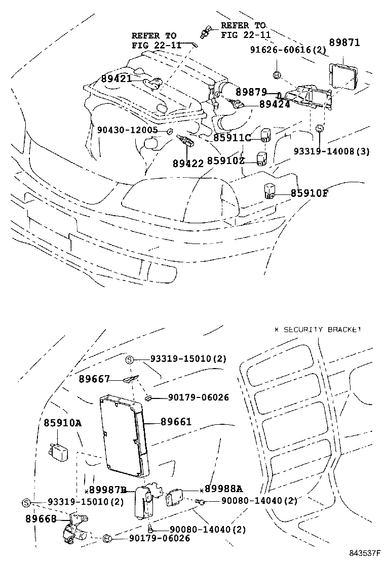 89661-05530 COMPUTER, ENGINE CONTROL product image