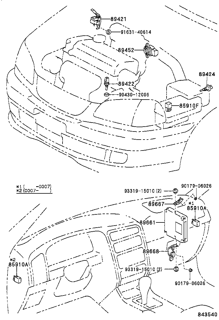 89661-05530 COMPUTER, ENGINE CONTROL product image