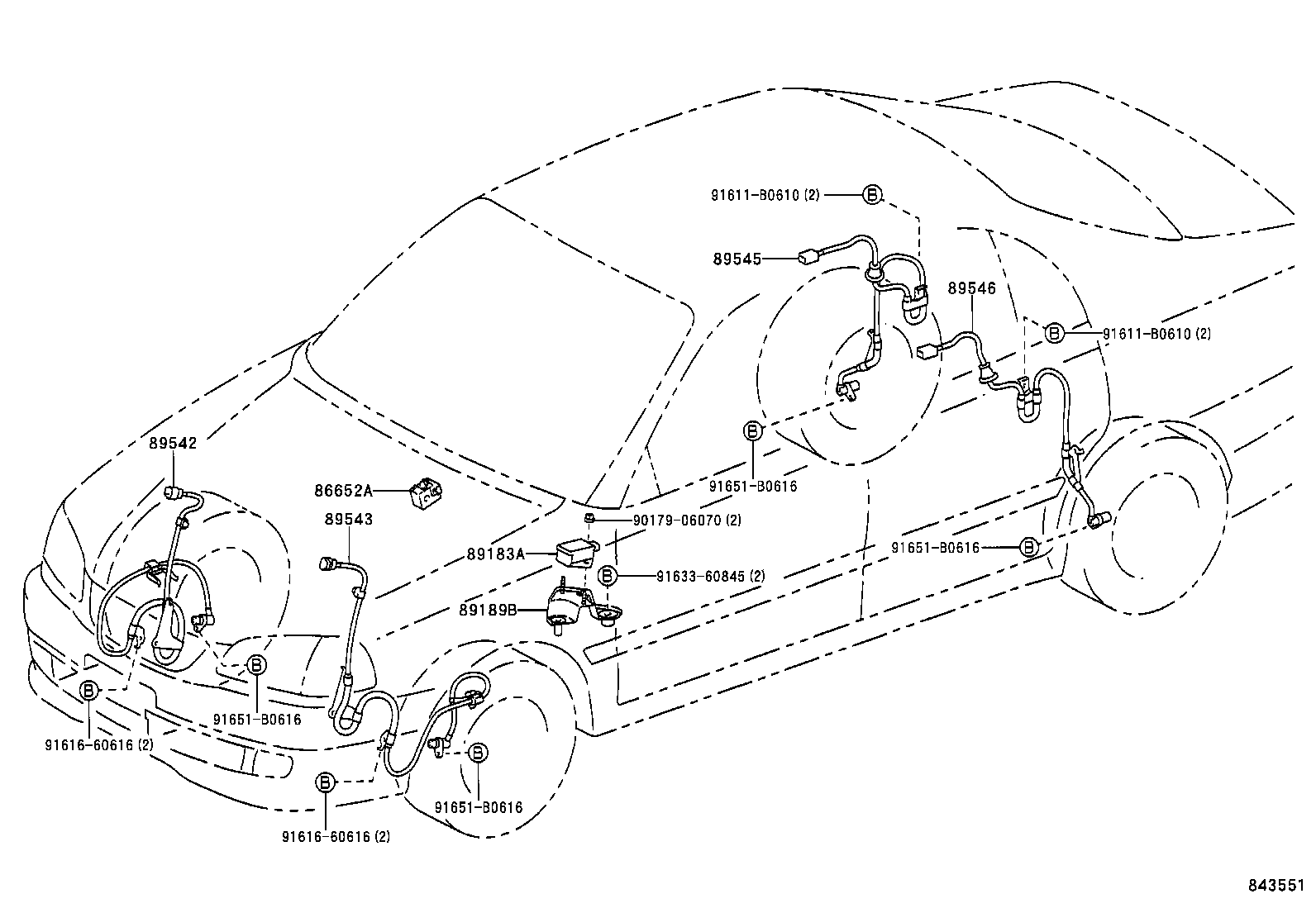 89545-05030 SENSOR, SPEED, REAR RH product image