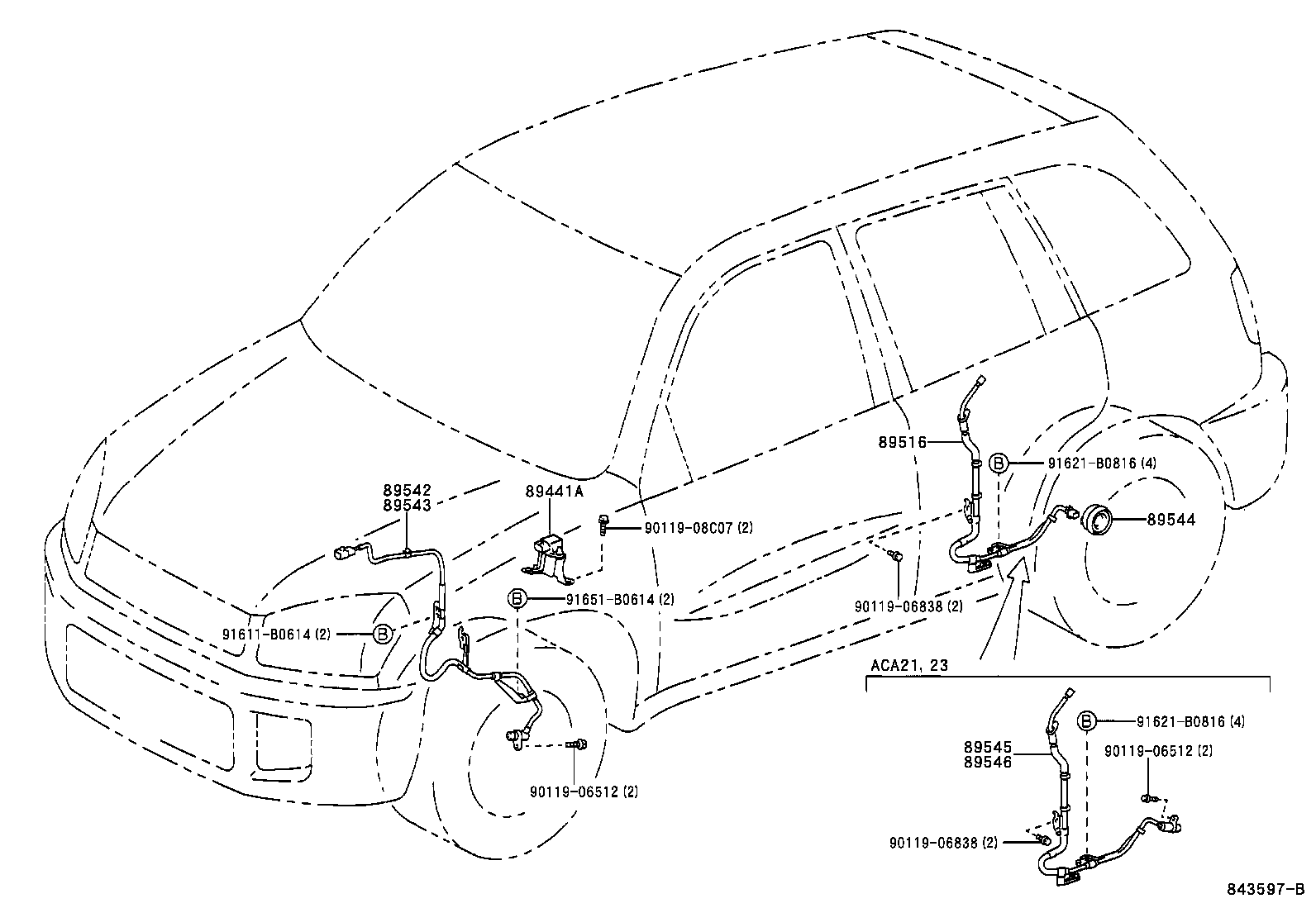 Toyota 89544-32010 SENSOR, SKID CONTROL