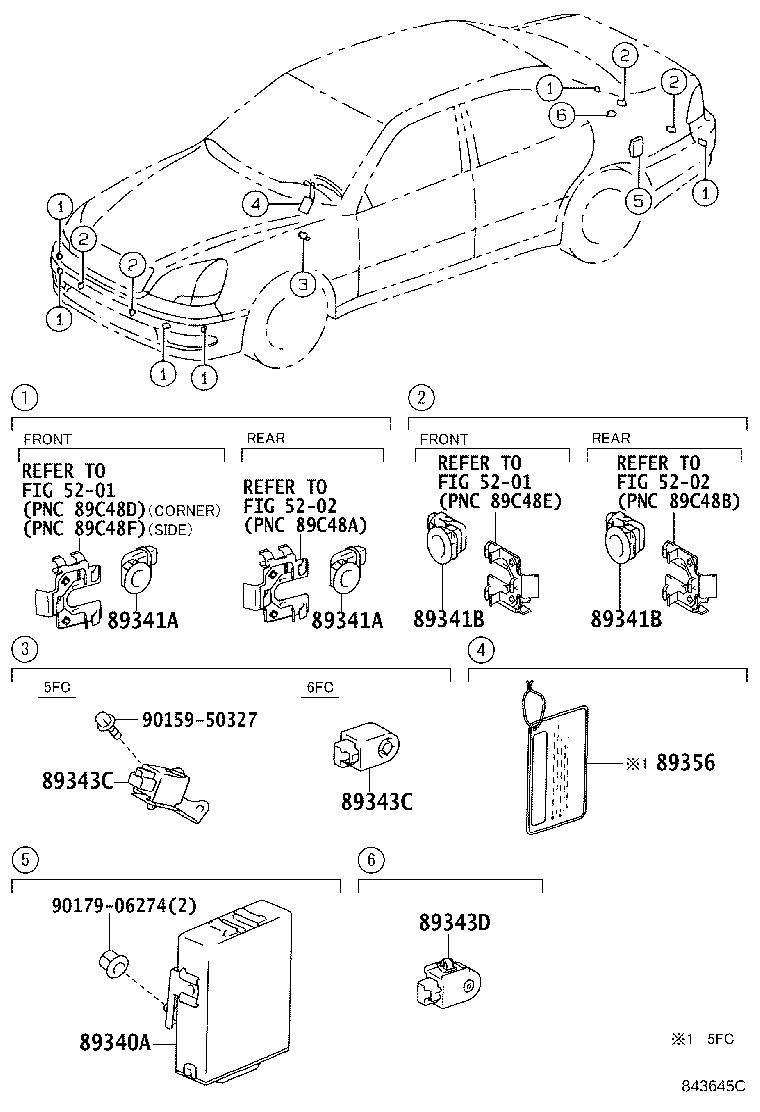 Toyota 89341-50050-C0 SENSOR, ULTRASONIC, NO.2