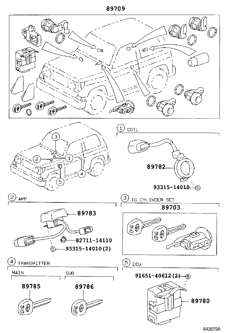Toyota 89786-35040 TRANSMITTER, TRANSPONDER KEY SUB