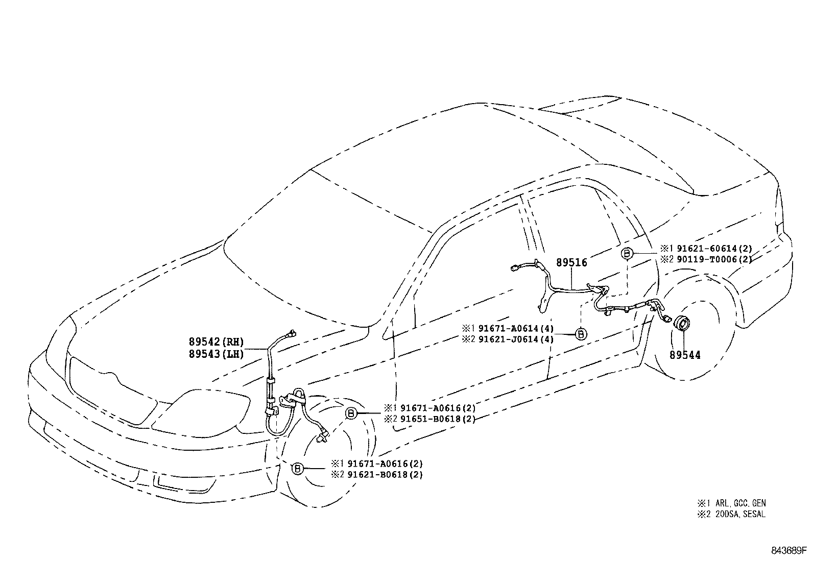 89516-02050 WIRE, SKID CONTROL SENSOR product image