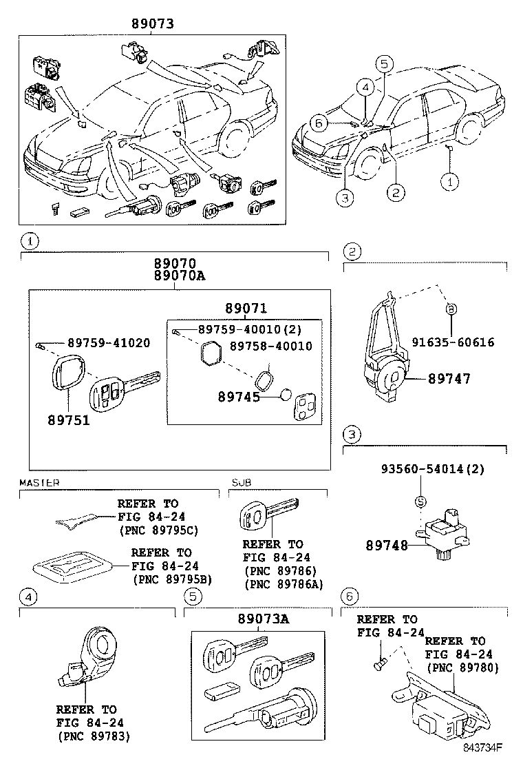 Toyota 69005-50811 CYLINDER SET, LOCK W/TRANSMITTER HOUSING(LESS MODULE)