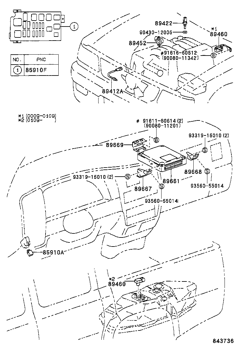 89661-04220 COMPUTER, ENGINE CONTROL product image