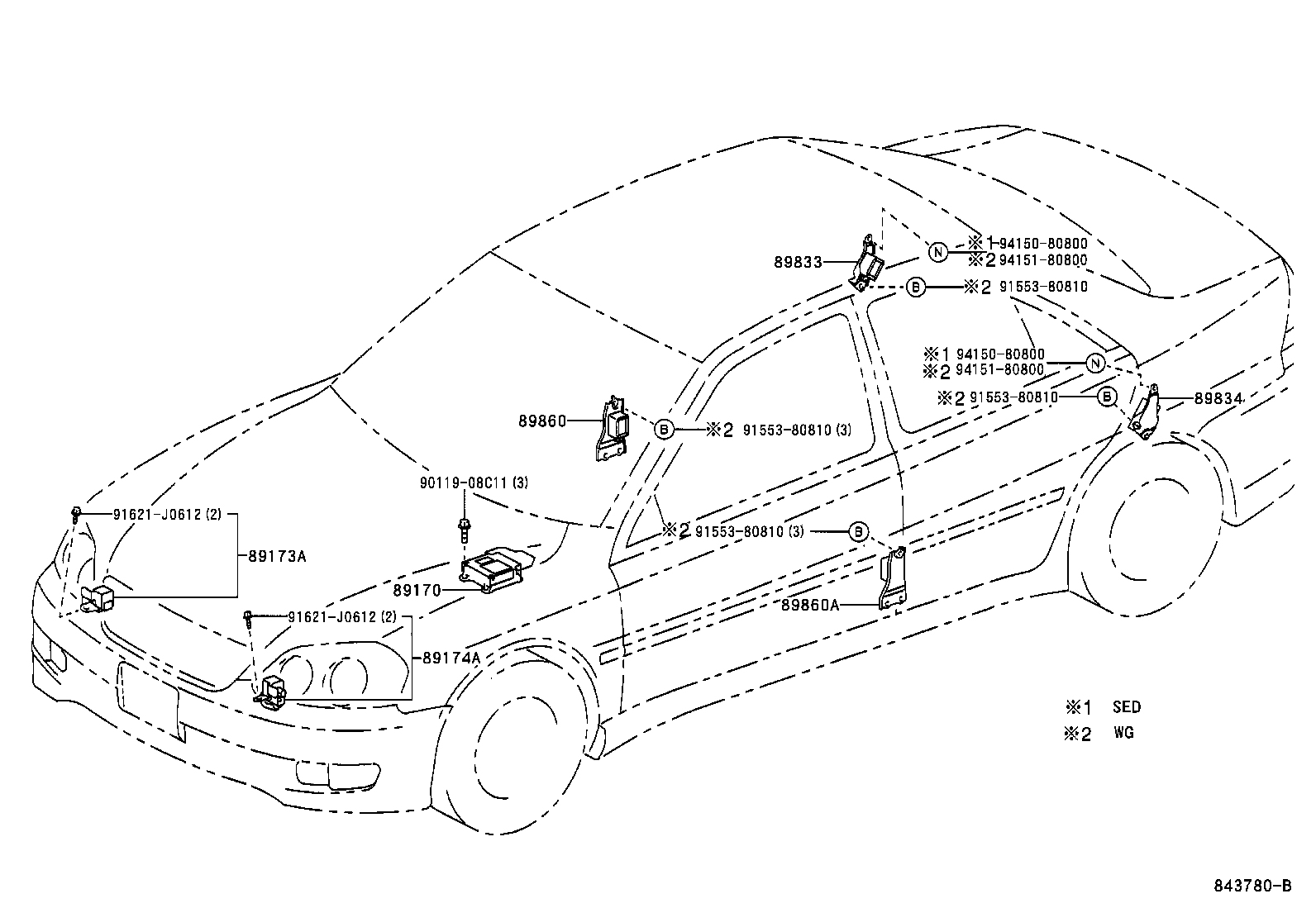 89170-22100 SENSOR ASSY, AIR BAG product image