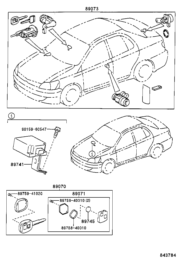 89071-52050 MODULE SET, TRANSMITTER SUB-ASSY, DOOR CONTROL product image