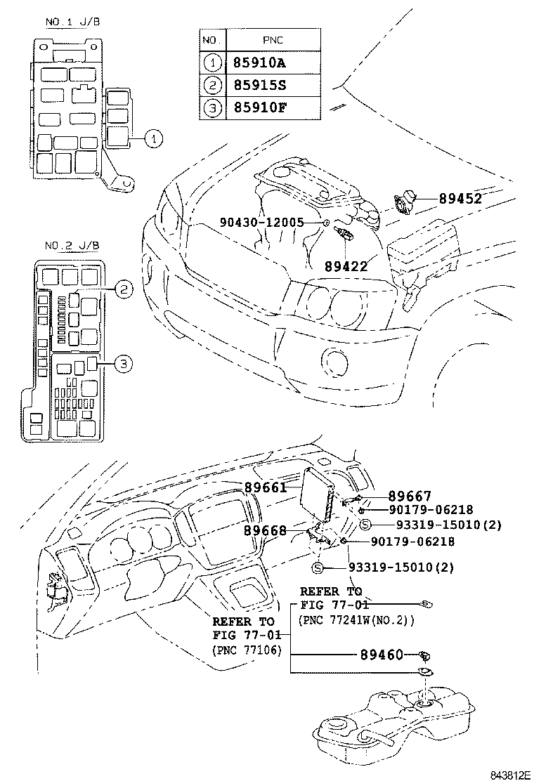 Toyota 89668-48030 BRACKET, ENGINE CONTROL COMPUTER, NO.2