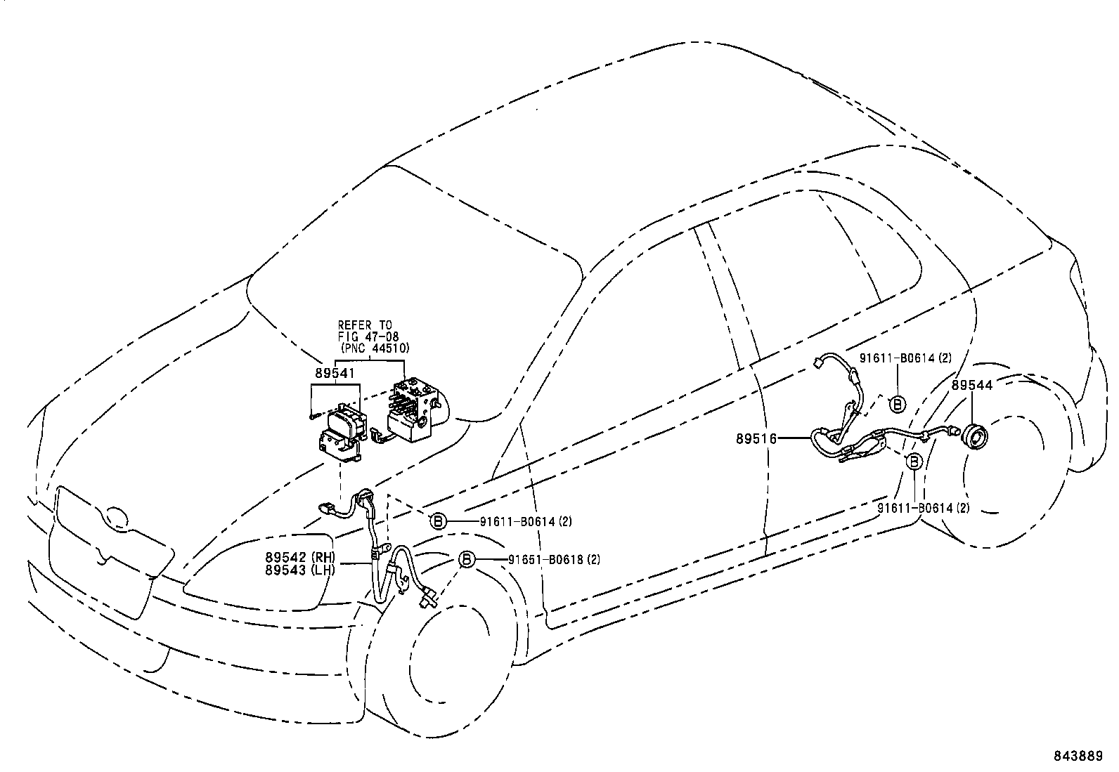 89516-0D010 WIRE, SKID CONTROL SENSOR product image