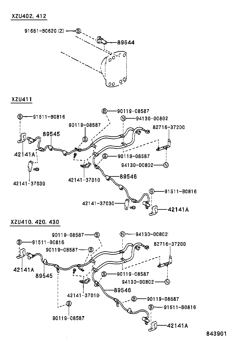 89545-37020 SENSOR, SPEED, REAR RH product image