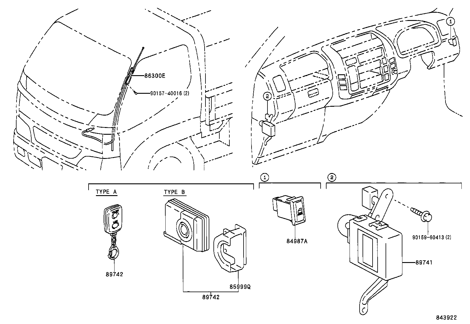 89741-37040 RECEIVER, DOOR CONTROL product image