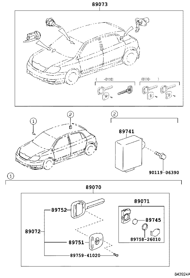 89071-26010 MODULE SET, TRANSMITTER SUB-ASSY, DOOR CONTROL product image