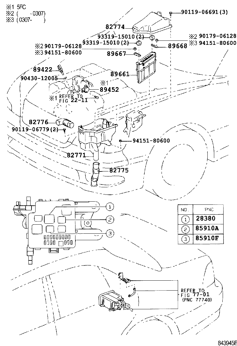 Toyota 89668-50030 BRACKET, ENGINE CONTROL COMPUTER, NO.2