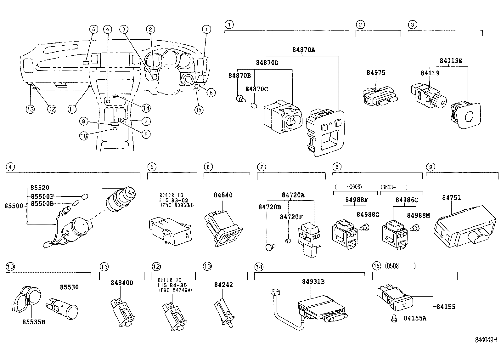 84988-24050 SWITCH, TRACTION CONTROL product image