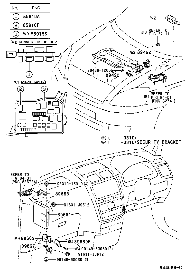 89669-28080 BRACKET, ENGINE CONTROL COMPUTER, NO.4 product image