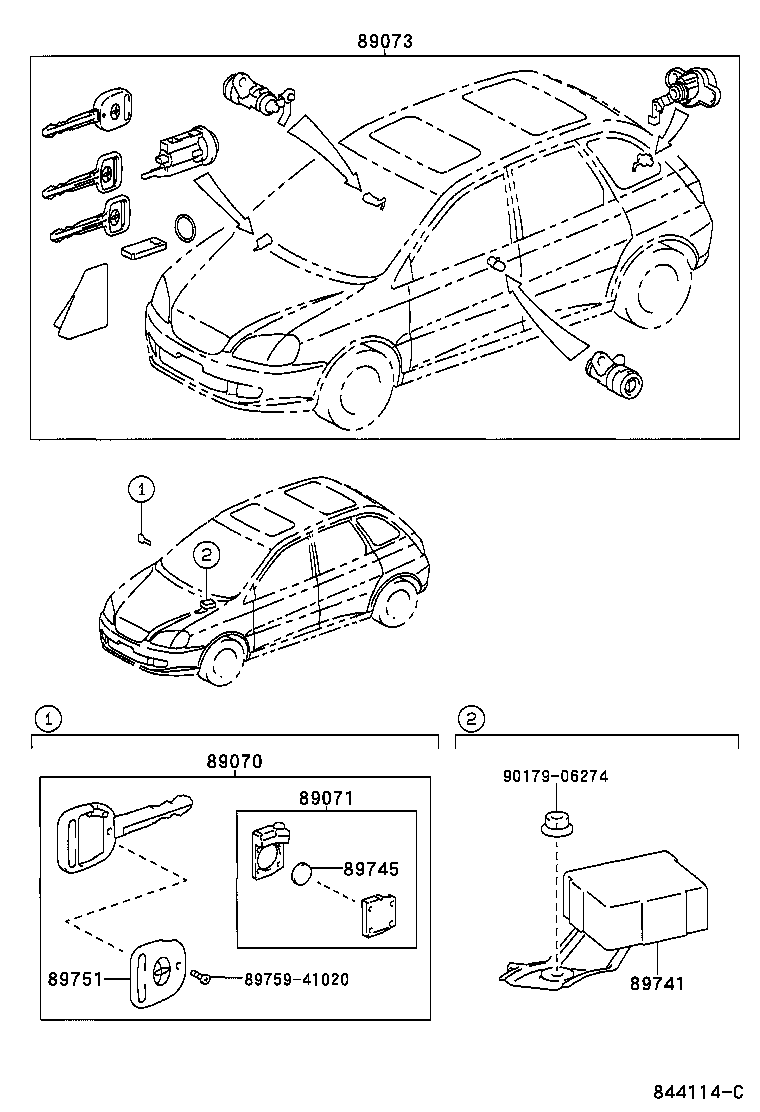 89741-44090 RECEIVER, DOOR CONTROL product image