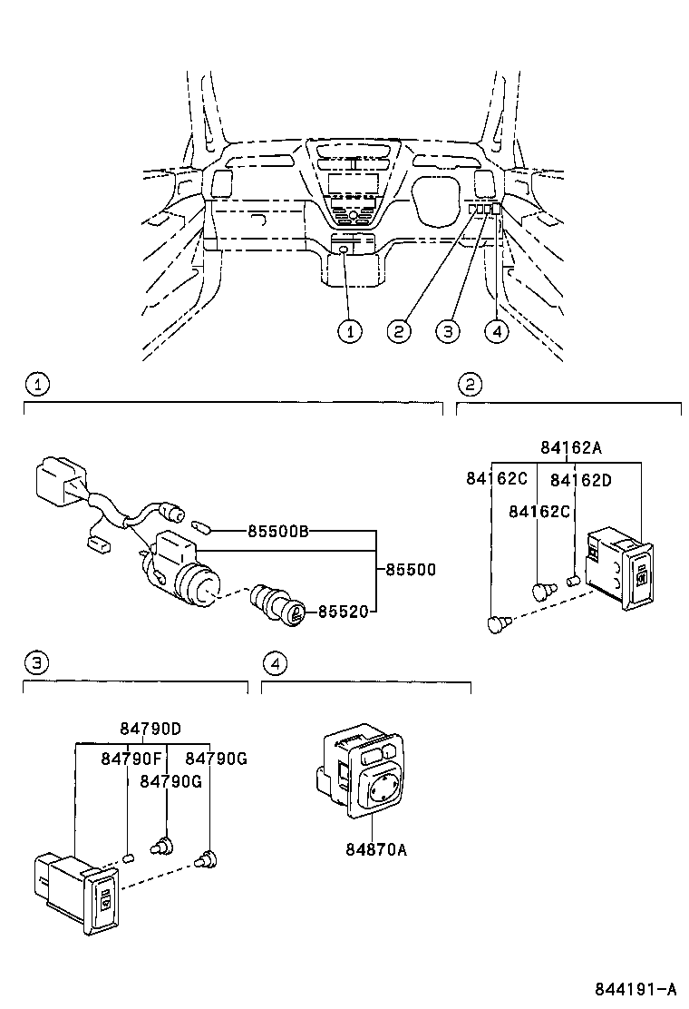 84040-28050 MASTER SWITCH ASSY, POWER WINDOW REGULATOR product image