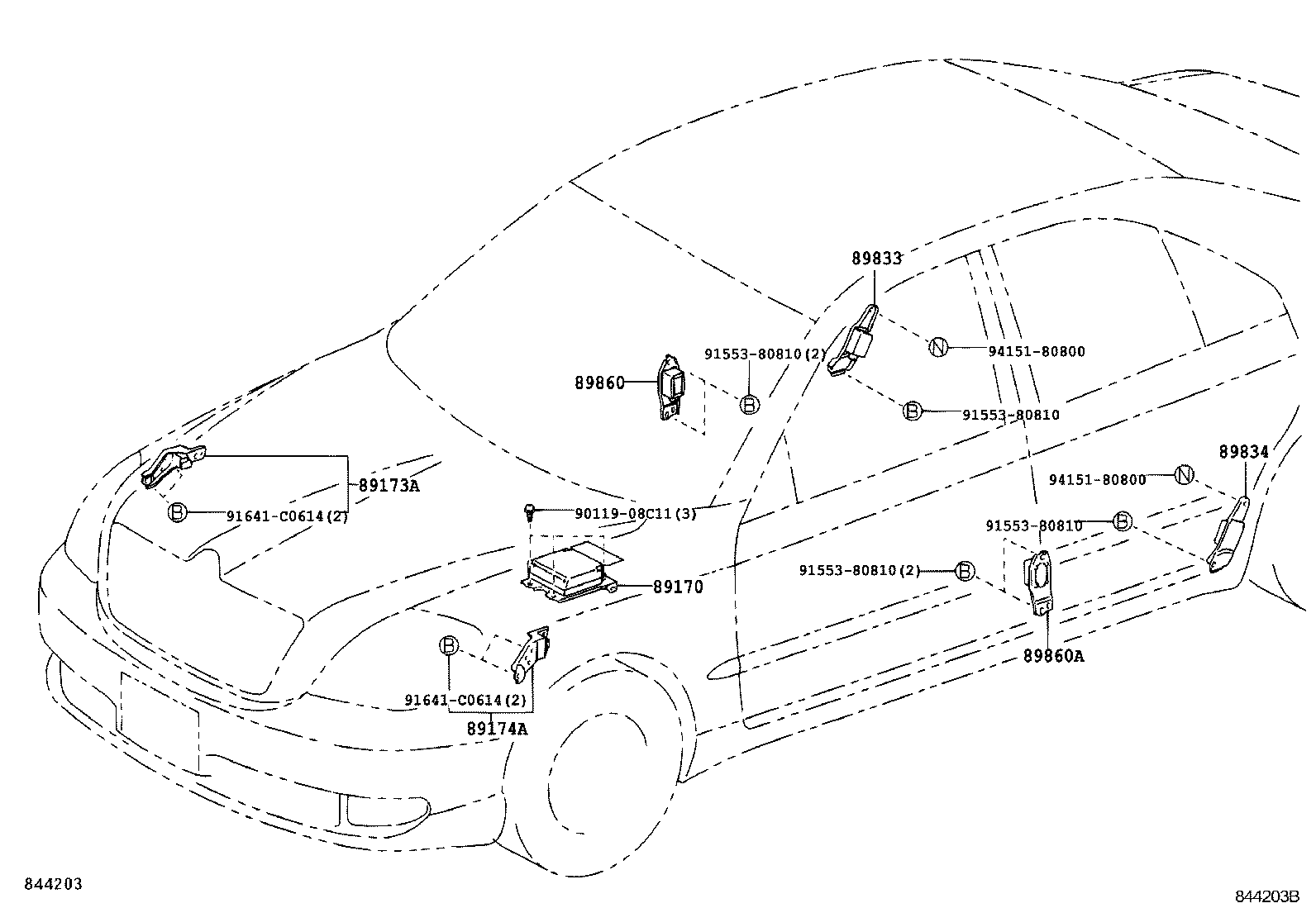 89170-51040 SENSOR ASSY, AIR BAG product image
