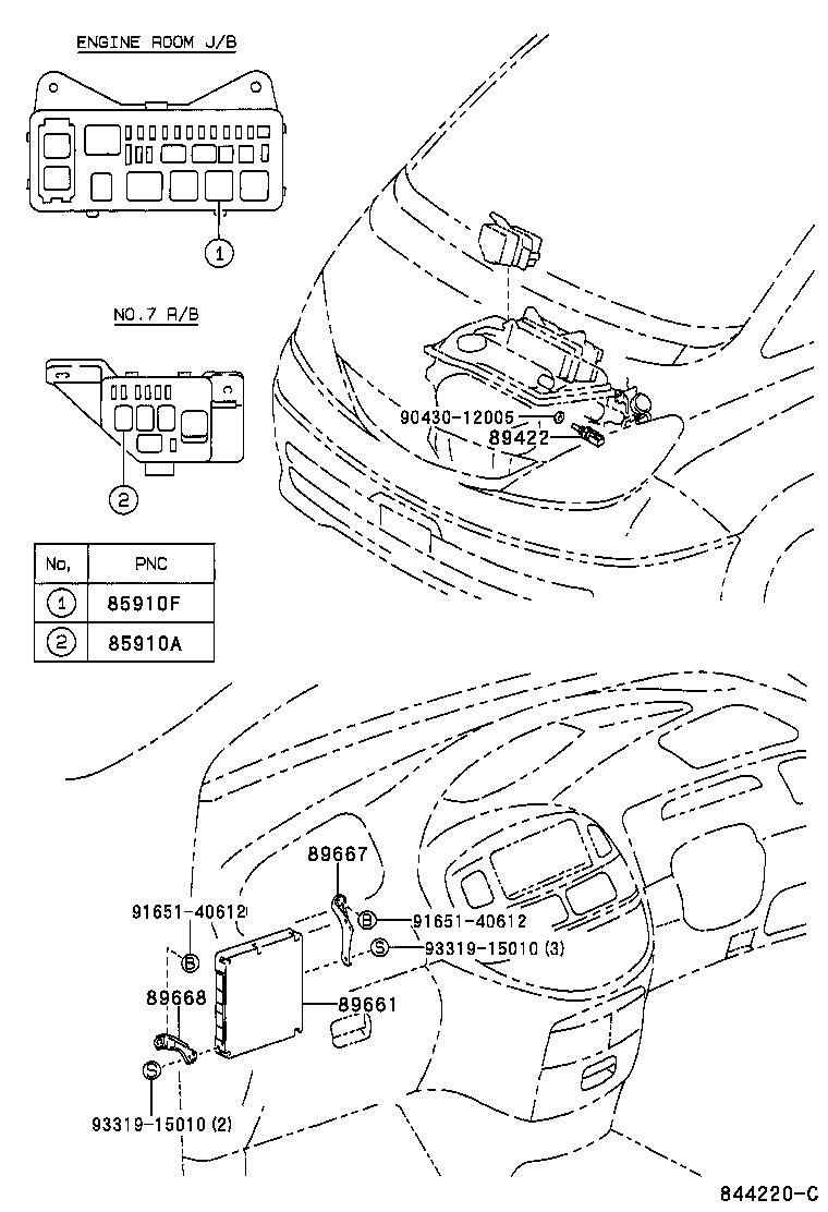 89667-28100 BRACKET, ENGINE CONTROL COMPUTER product image