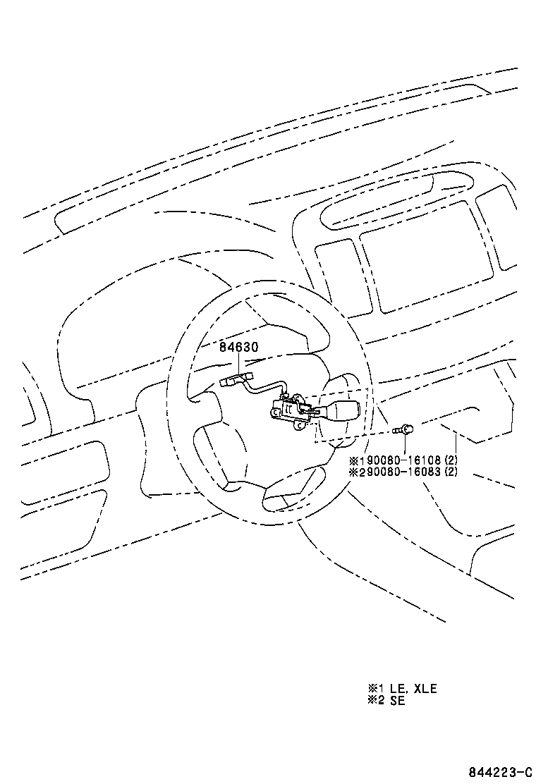 Toyota 84632-08020 SWITCH ASSY, CRUISE CONTROL MAIN