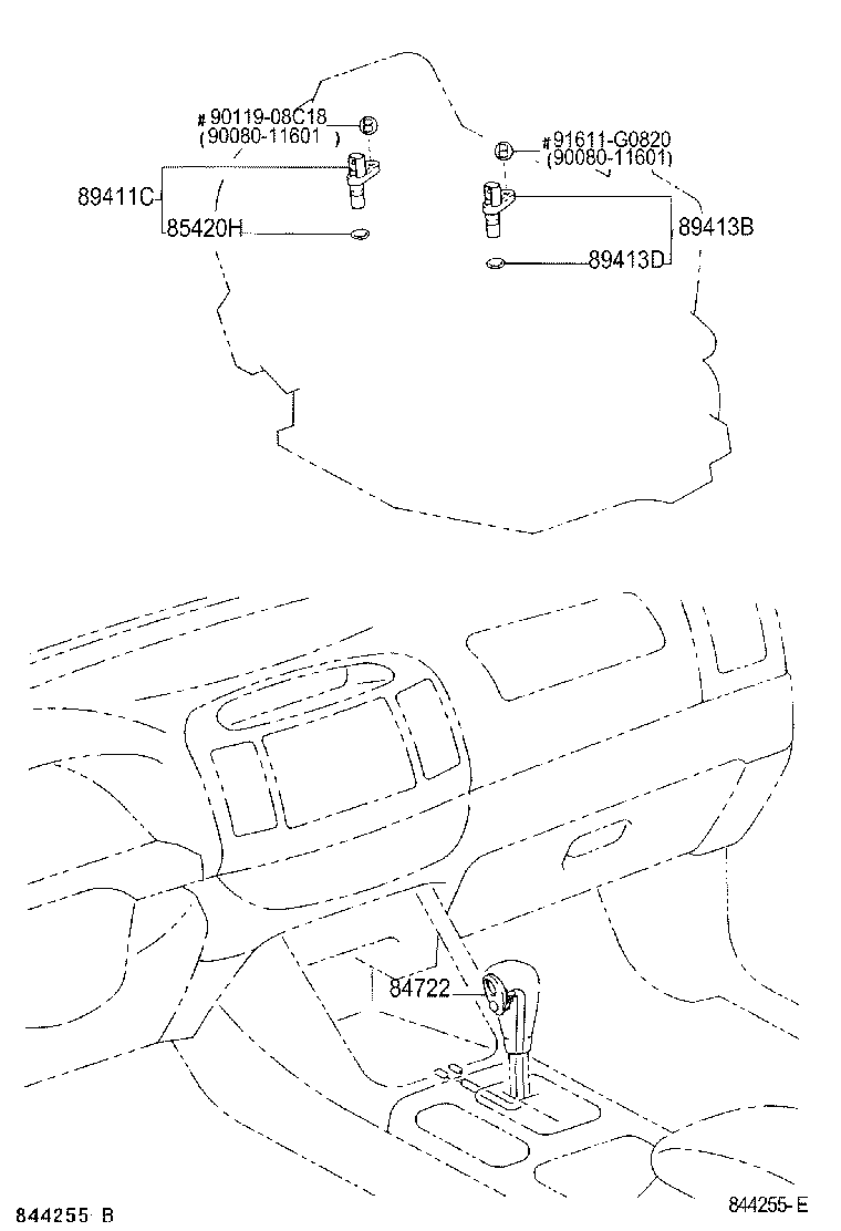 Toyota 84722-33100-B0 SWITCH, TRANSMISSION CONTROL