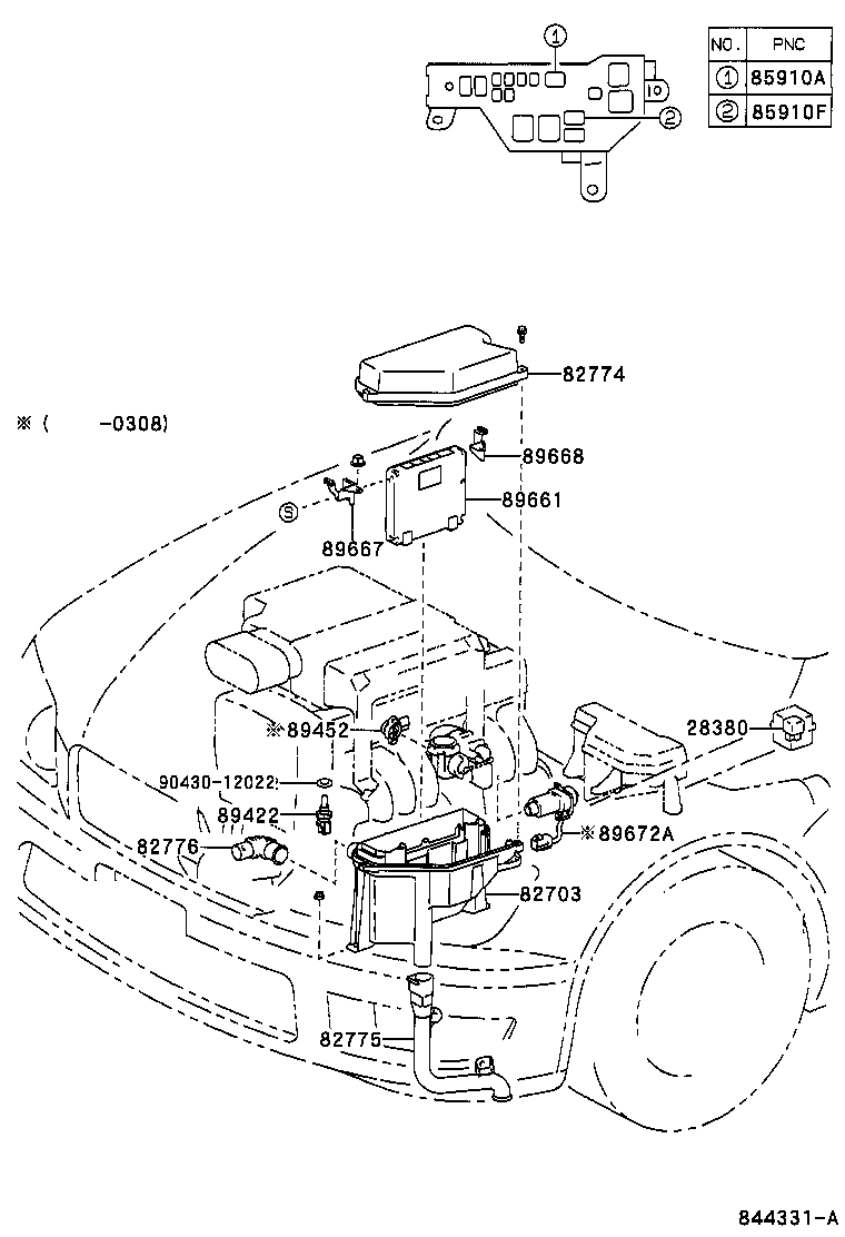 89669-53010 BRACKET, ENGINE CONTROL COMPUTER product image