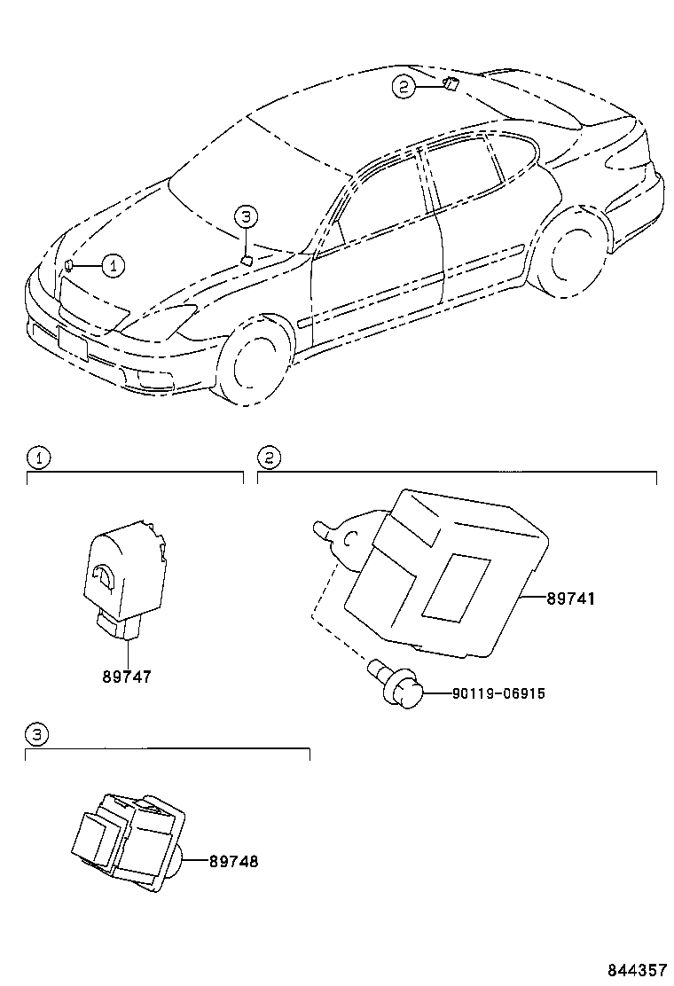 89741-33390 RECEIVER, DOOR CONTROL product image