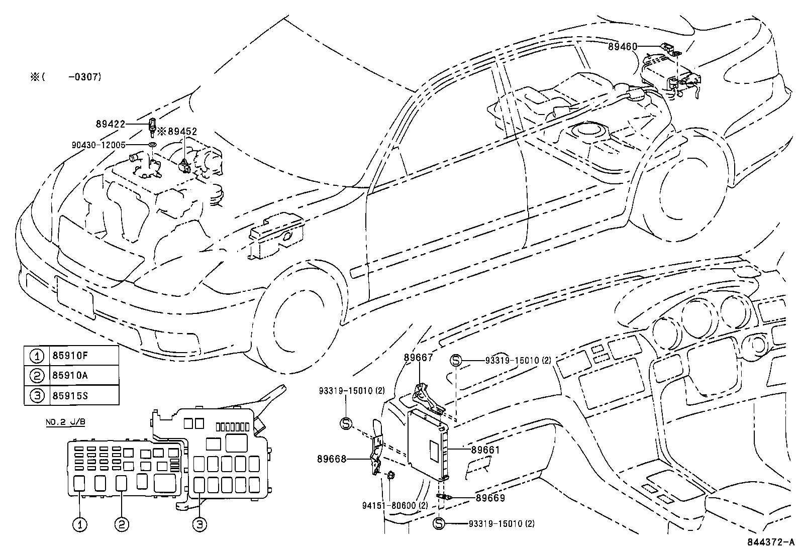 89669-33030 BRACKET, ENGINE CONTROL COMPUTER, NO.3 product image