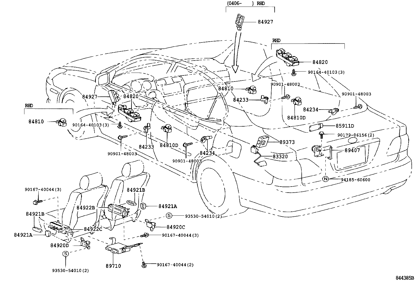 84040-33050 MASTER SWITCH ASSY, POWER WINDOW REGULATOR product image