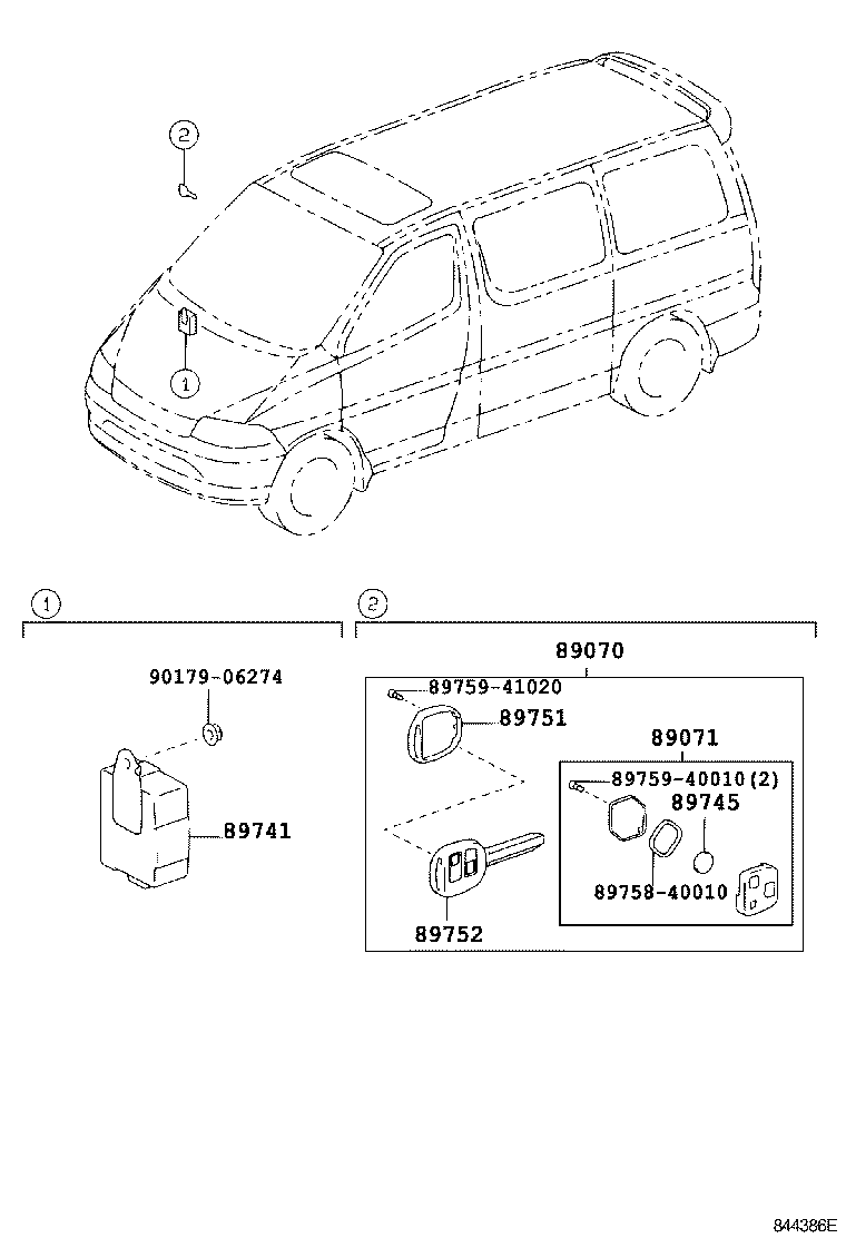 89741-26121 RECEIVER, DOOR CONTROL product image