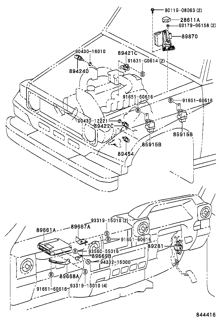 89668-60232 BRACKET, ENGINE CONTROL COMPUTER, NO.2 product image