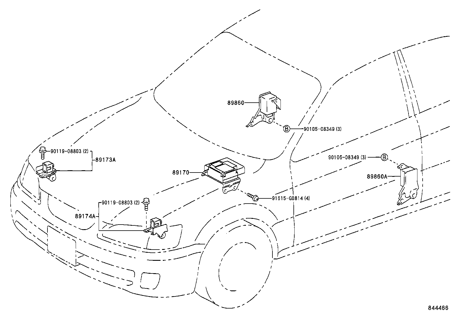 89170-06120 SENSOR ASSY, AIR BAG product image