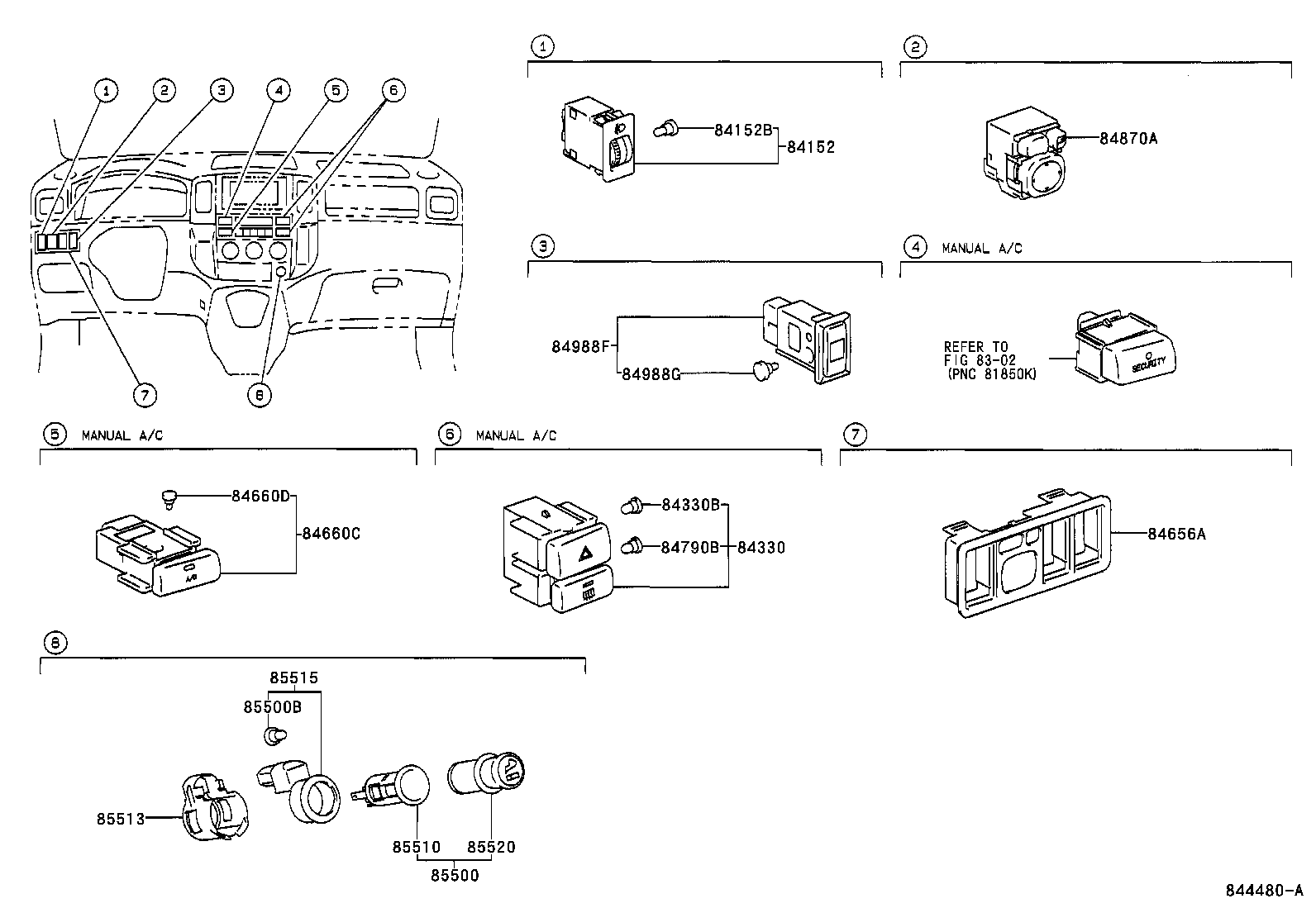 84040-13071 MASTER SWITCH ASSY, POWER WINDOW REGULATOR product image