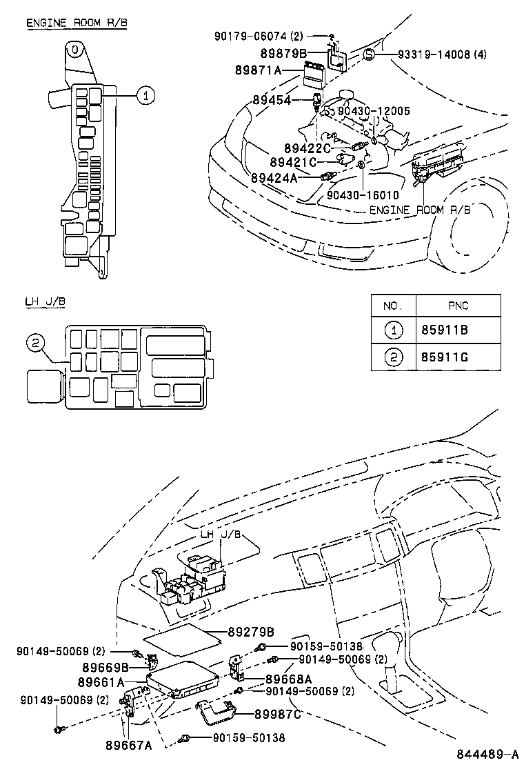 89667-02090 BRACKET, ENGINE CONTROL COMPUTER, NO.1 product image