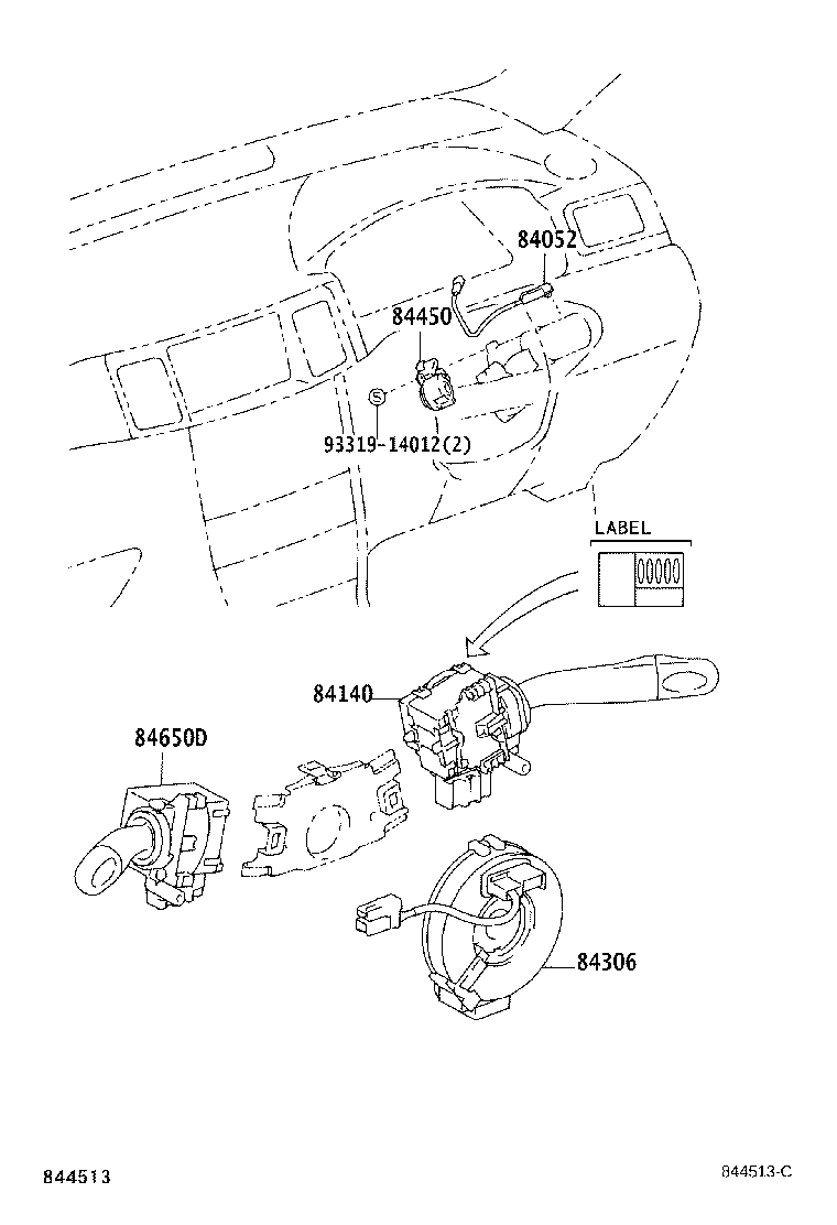 84820-12460 MASTER SWITCH ASSY, POWER WINDOW REGULATOR product image