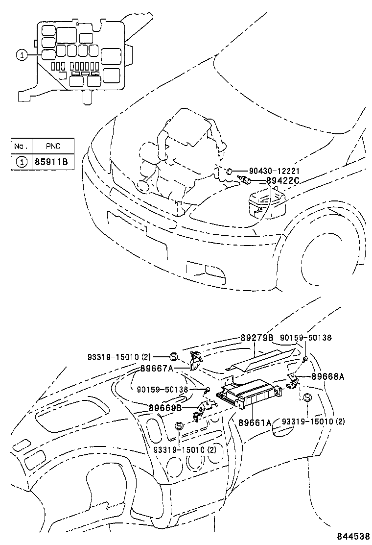 89666-52211 COMPUTER, ENGINE CONTROL product image