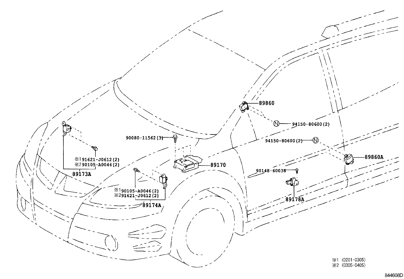 89170-01020 SENSOR ASSY, AIR BAG product image