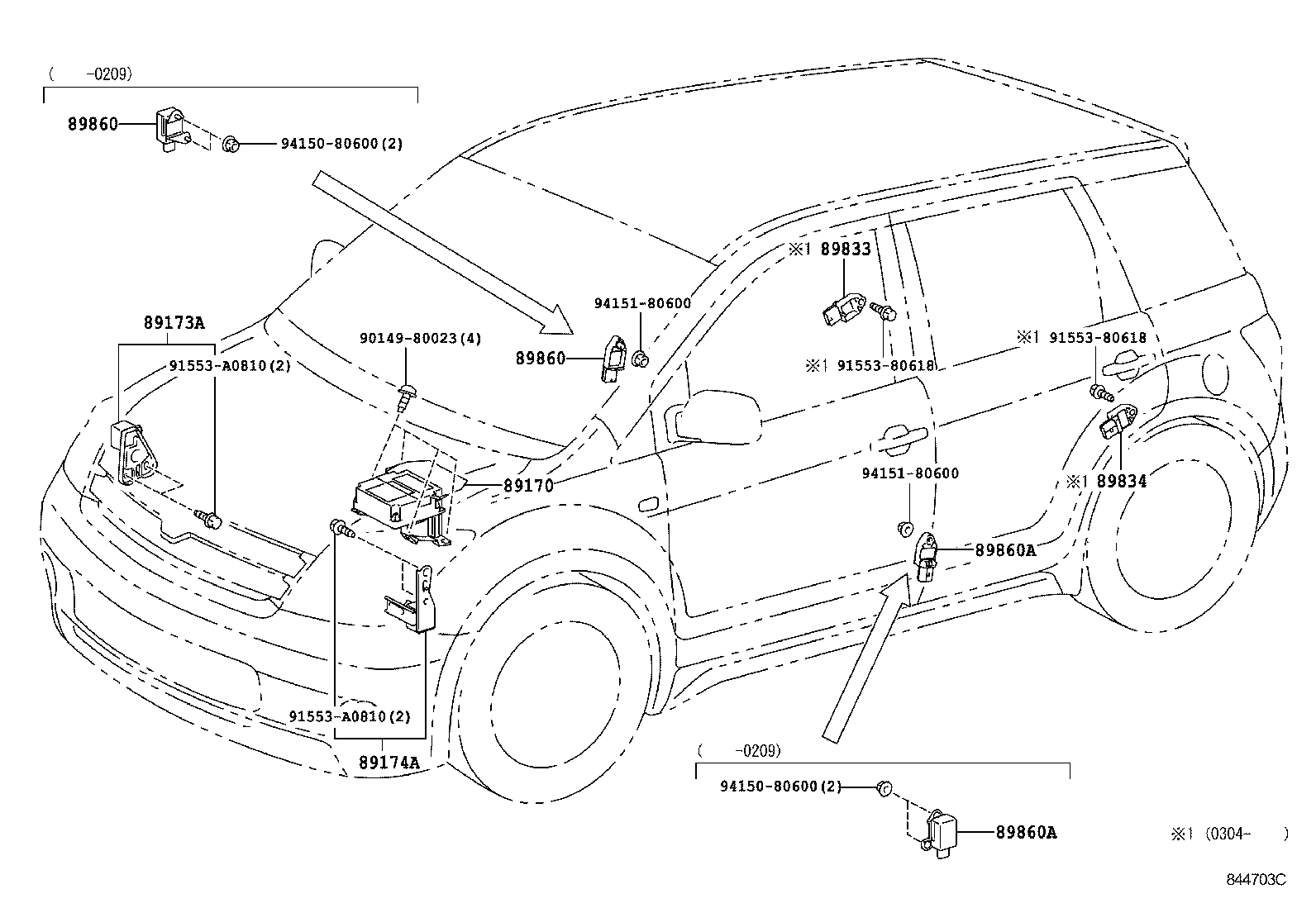 89170-52250 SENSOR ASSY, AIR BAG product image