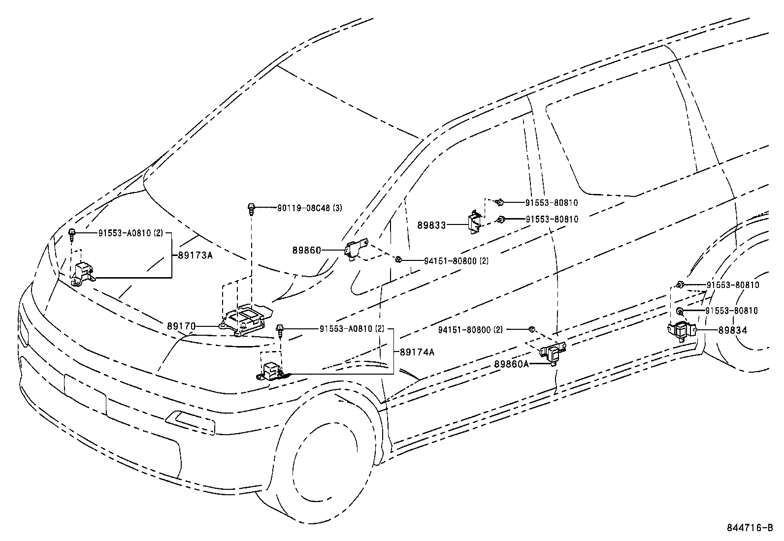 89170-58040 SENSOR ASSY, AIR BAG product image